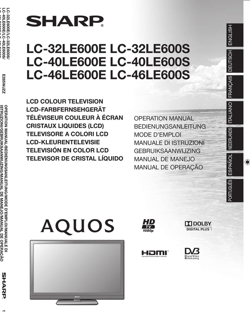 Sharp Aquos LC-32LE600E User manual Sharp Aquos LC-32LE600E User manual