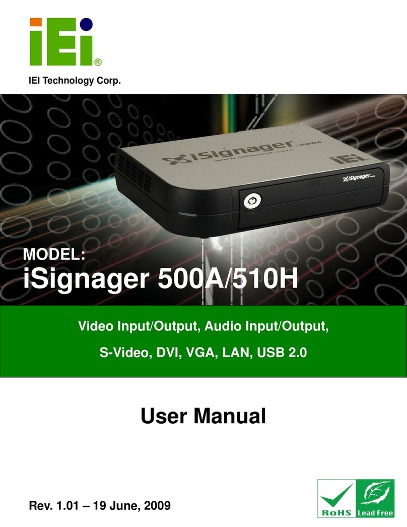 IEI Technology iSignager 500A User manual