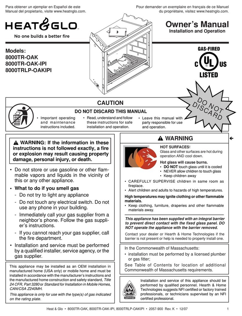 Heat & Glo 8000TRLP-OAKIPI User manual