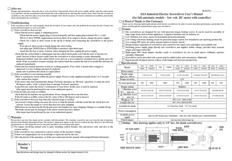 ASA Electronics 8000 User manual