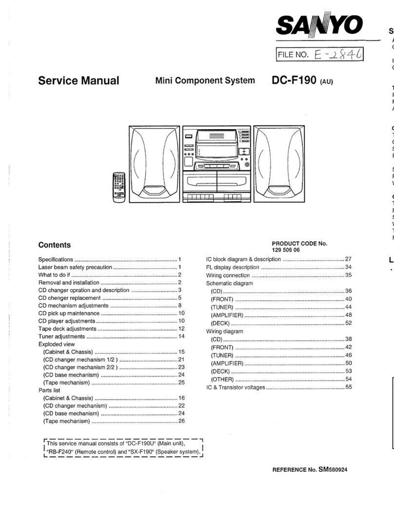 Sanyo DC-F190 User manual Sanyo DC-F190 User manual