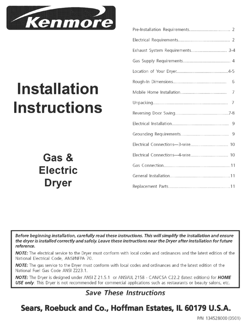 Kenmore 41784092500 installation instructions