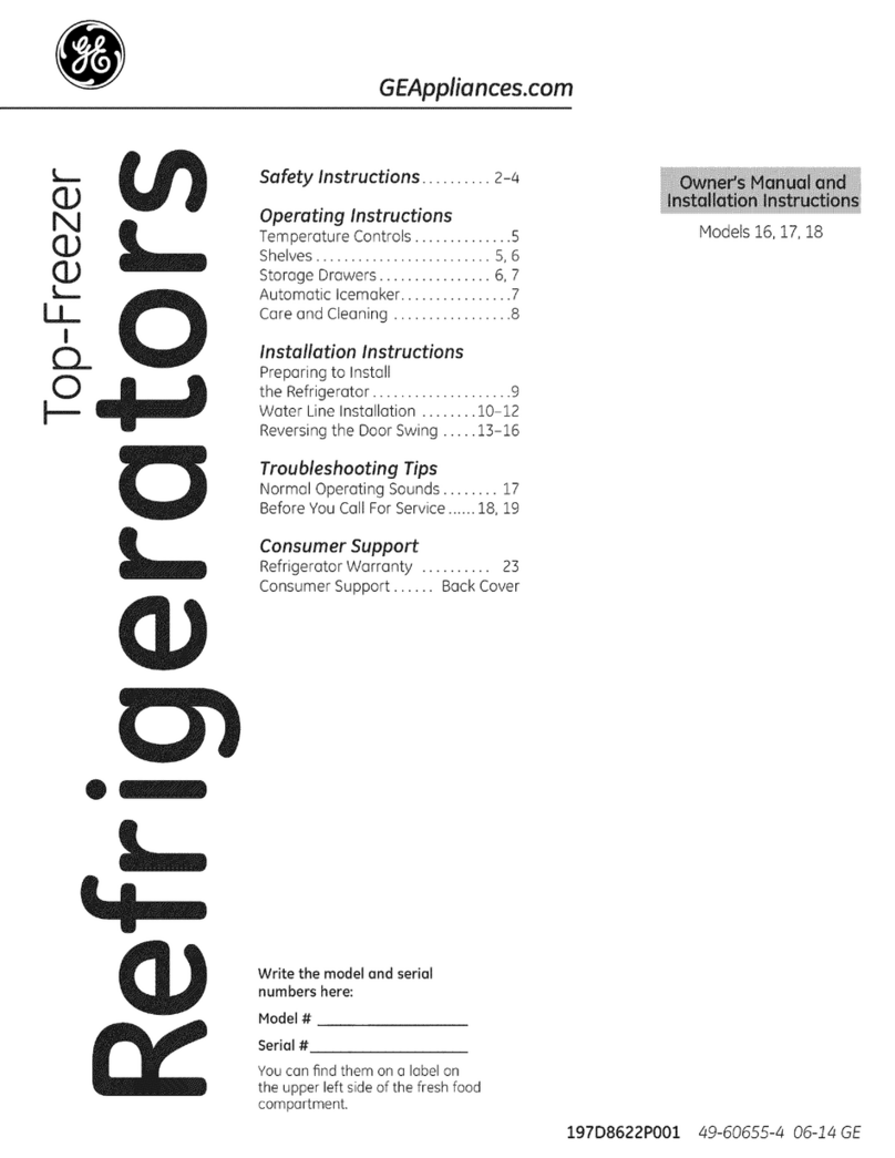 GE GTH18CCEHRWW Owner's manual and installation instructions
