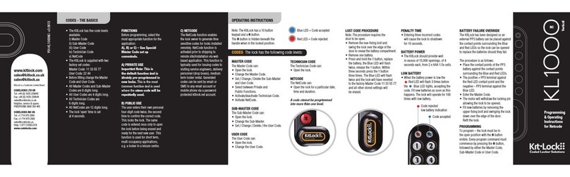 Kit-Lock KL1000 Programming & operating instructions