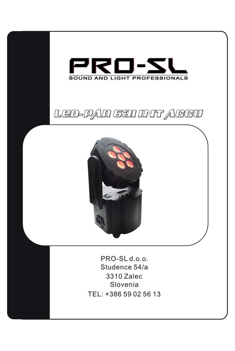 Pro-Sl LED-PAR 631 INT ACCU User manual