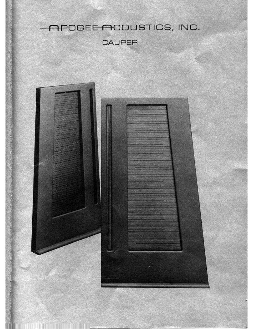 APOGEE ACOUSTICS Caliper Owner's manual & assembly instructions