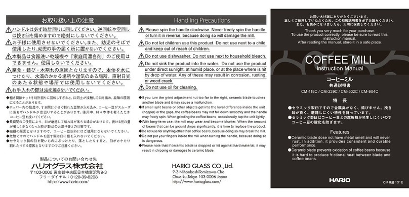 Hario CM-118C User manual