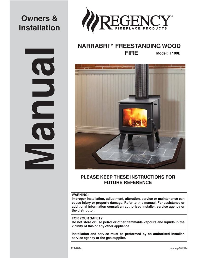 Regency Fireplace Products NARRABRI F100B Owners & installation manual Regency Fireplace Products NARRABRI F100B Owners & installation manual