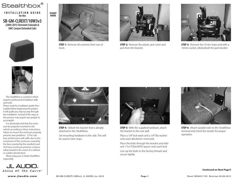 JL Audio Stealthbox SB-GM-CLREXT/10W3v3 installation guide JL Audio Stealthbox SB-GM-CLREXT/10W3v3 installation guide