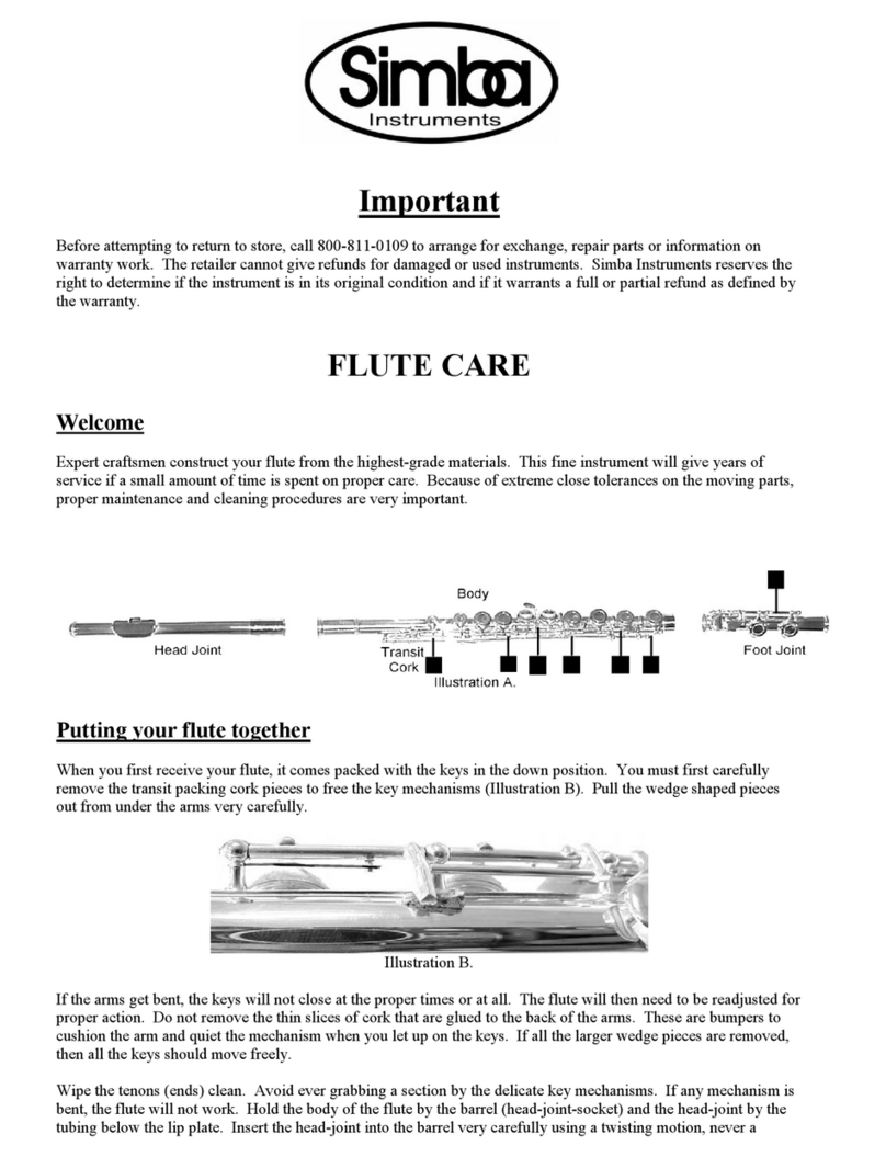 Simba Instruments Flute Care and use