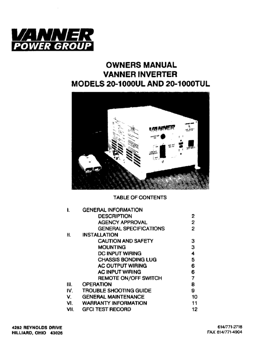 Vanner 20-1000UL User manual