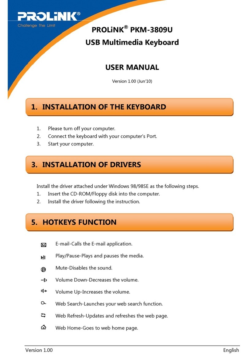 PROLiNK PKM-3809U user manual