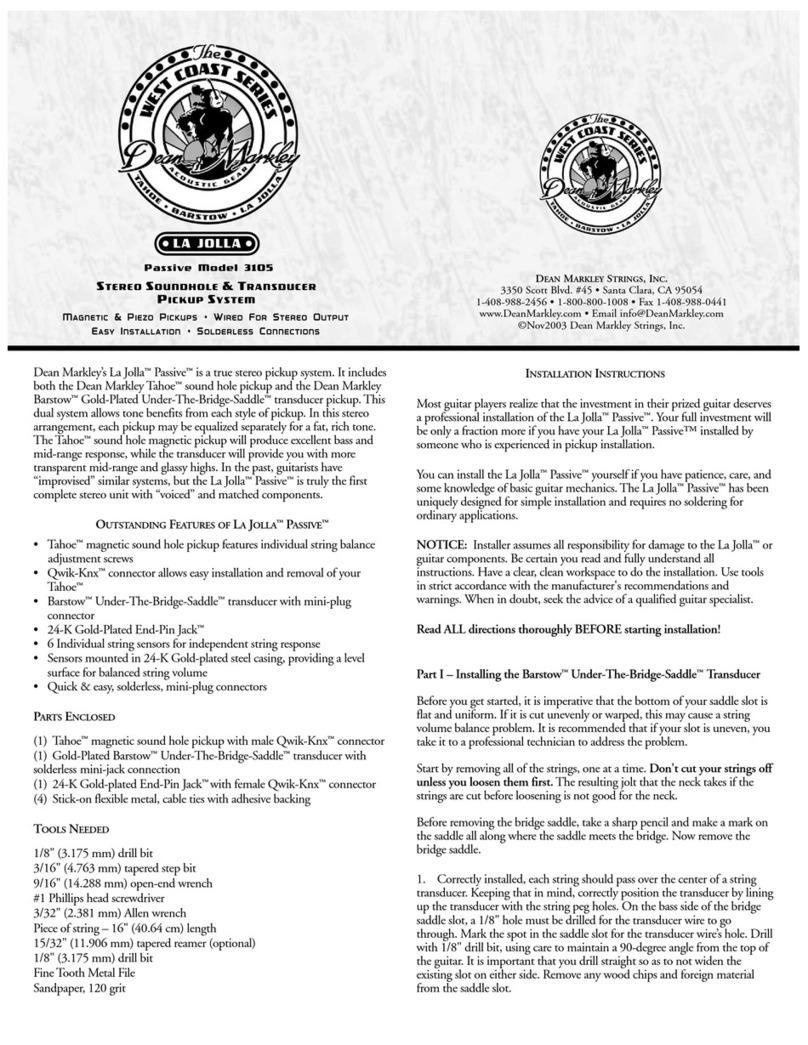 Dean La Jolla Passive installation instructions