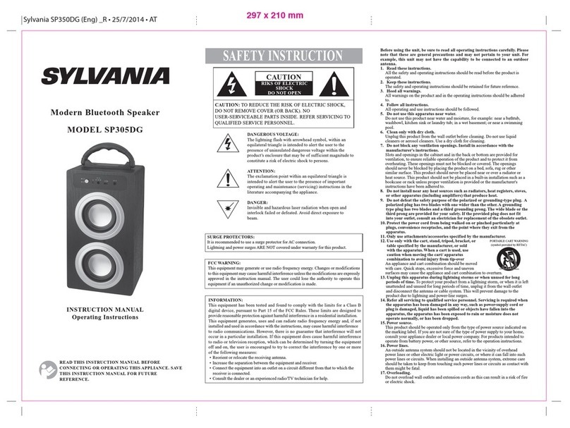 Sylvania SP305DG instruction manual