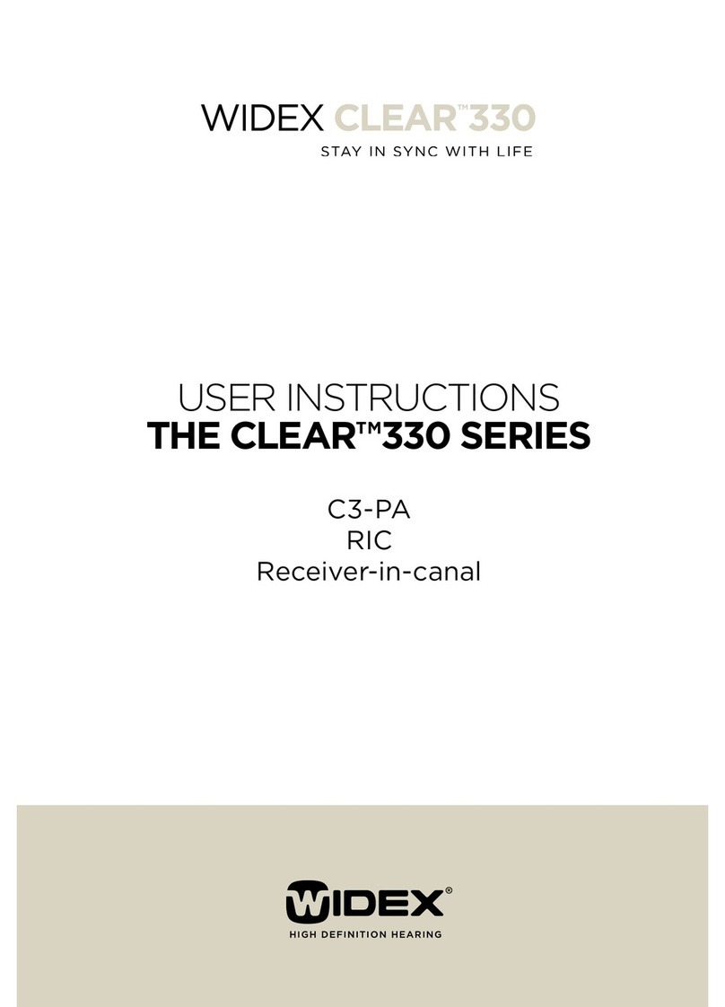 Widex clear 330 Series User instructions