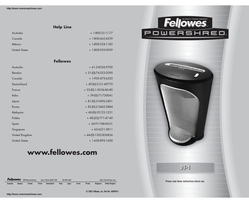Fellowes POWERSHRED DS-1 manual