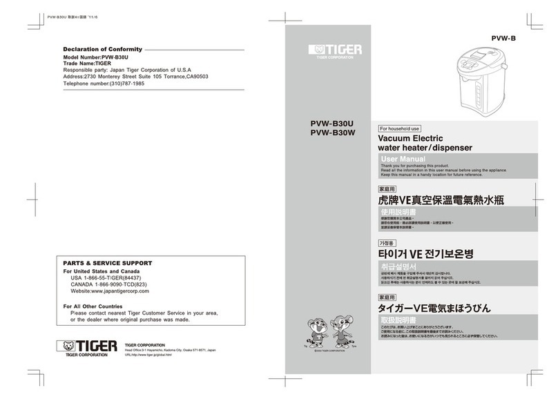 Tiger PVW-B30U User manual