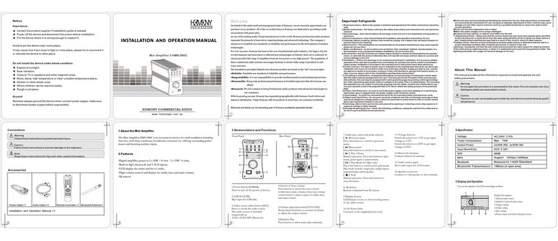 Homony Mini Amplifier 3 HNM-080C Owner's manual