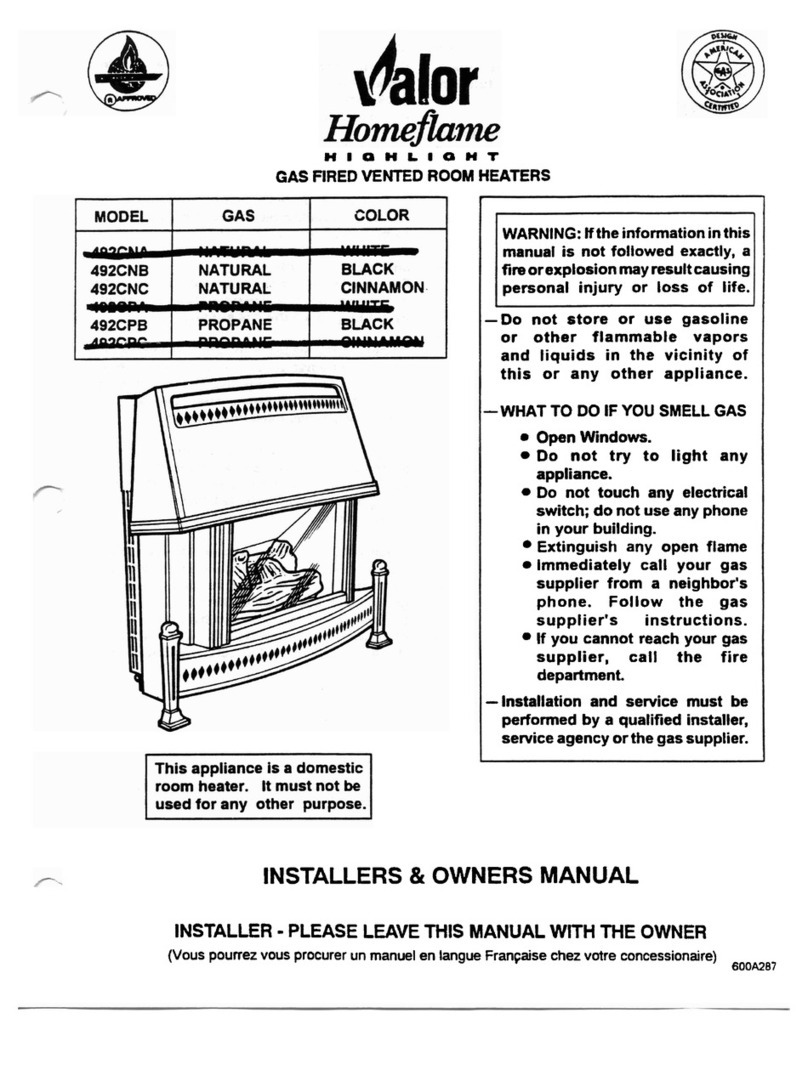Valor 492CNA Installer's & owner's manual