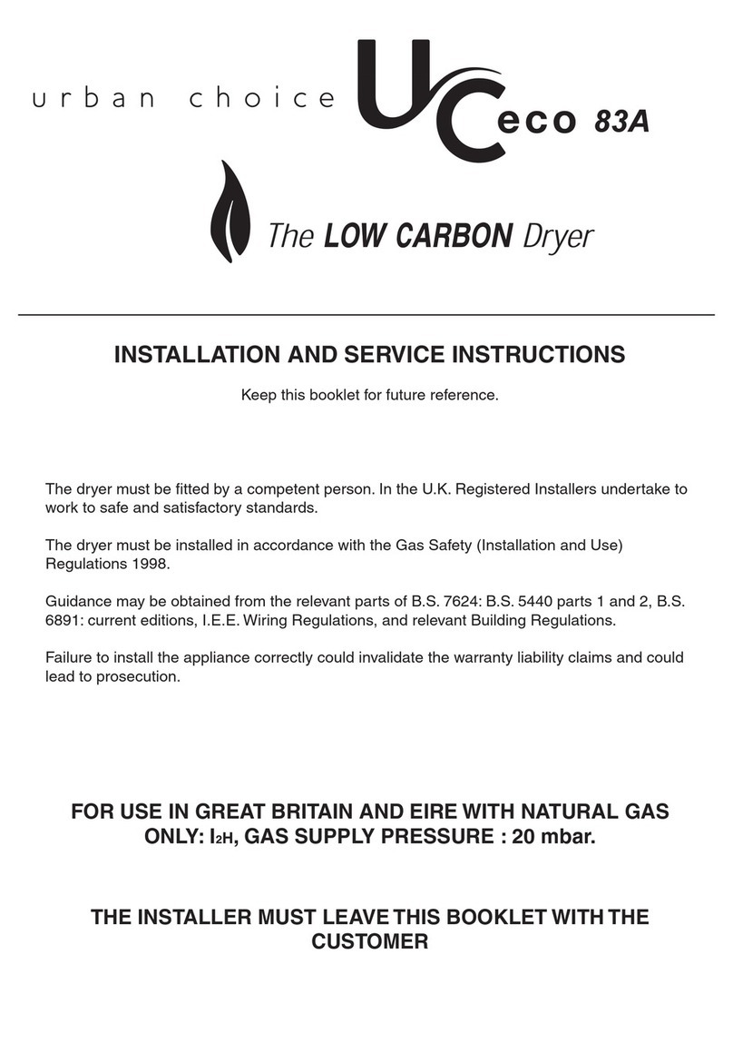 Urban choice UC LOGIC 83AW Installation and service instructions