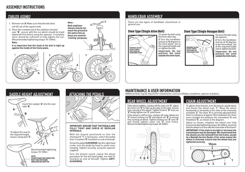 Raleigh Junior Pavement Cycle owner's manual