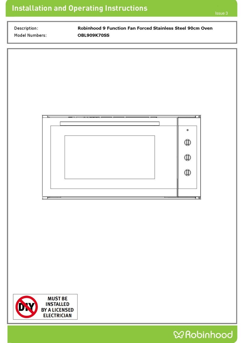 ROBINHOOD OBL909K70SS Installation and operating instructions