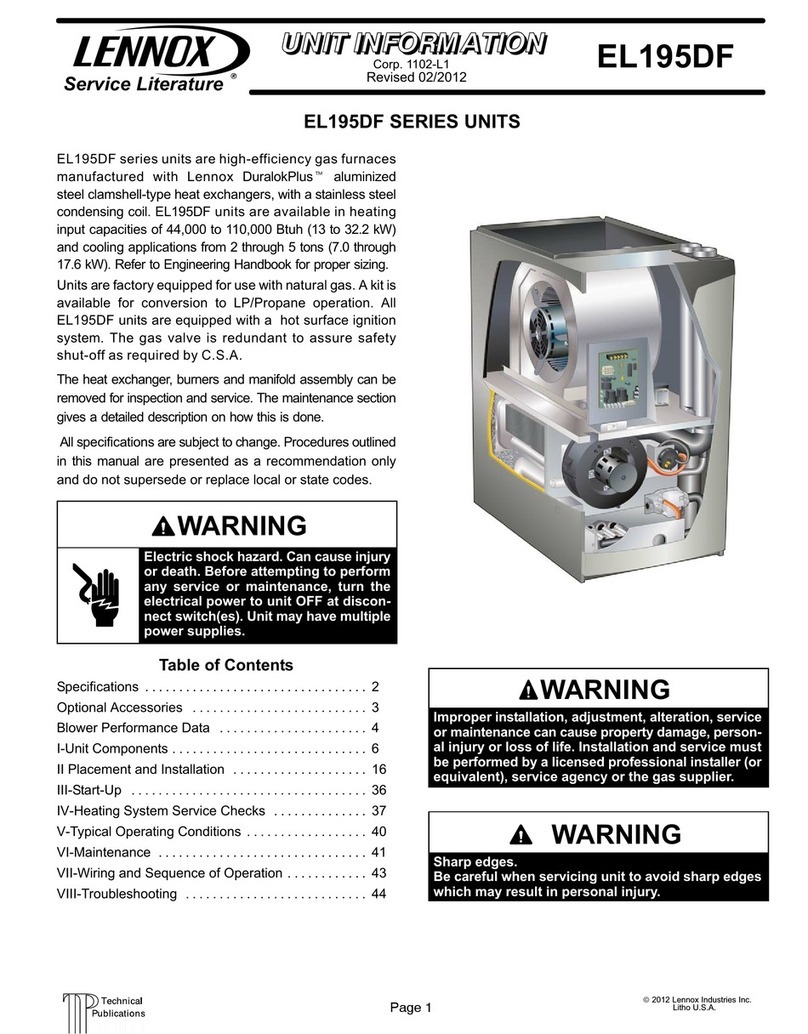 Lennox EL195DF SERIES User manual Lennox EL195DF SERIES User manual