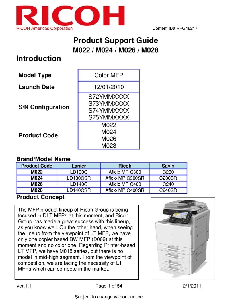 Ricoh M022 Product support guide