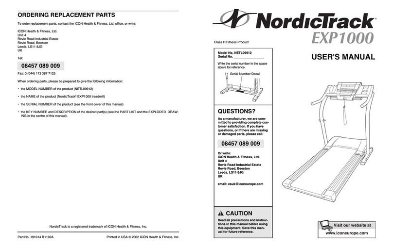 NordicTrack EXP1000 NETL09912 user manual