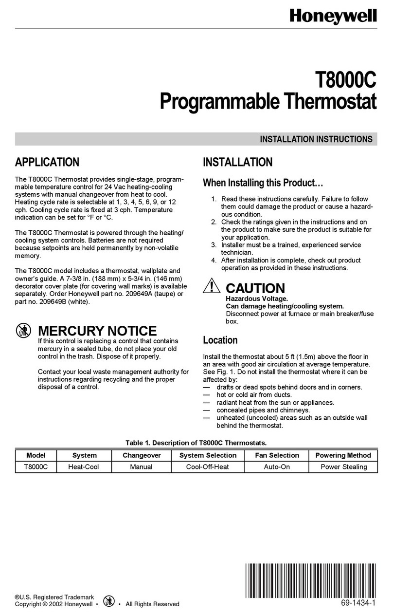 Honeywell T8000C User manual