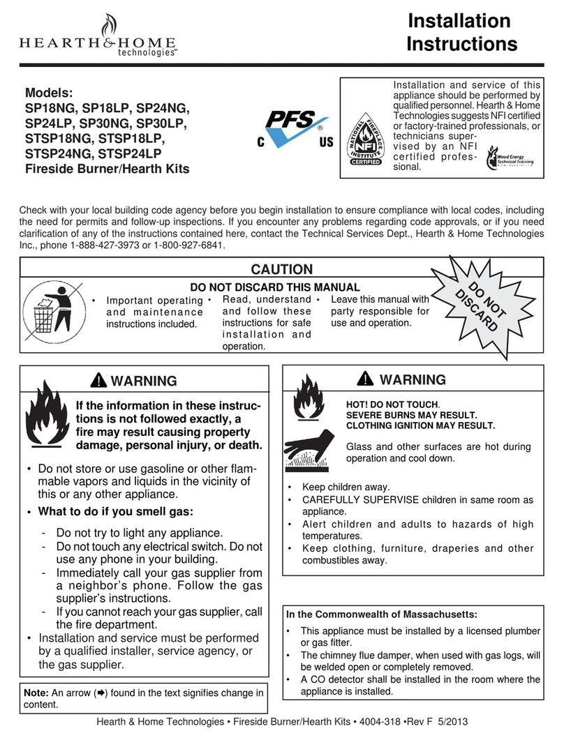 Hearth & Home SP18NG installation instructions