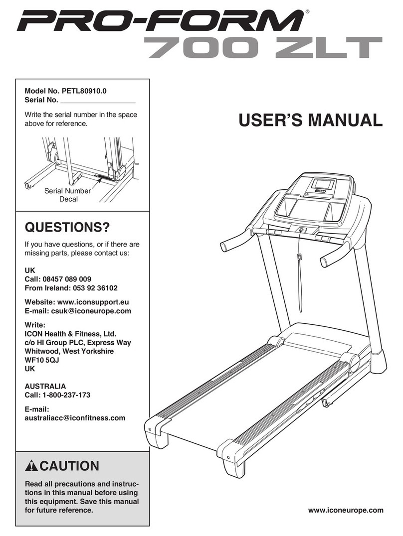 Pro-Form 700 ZLT PETL80910.0 User manual