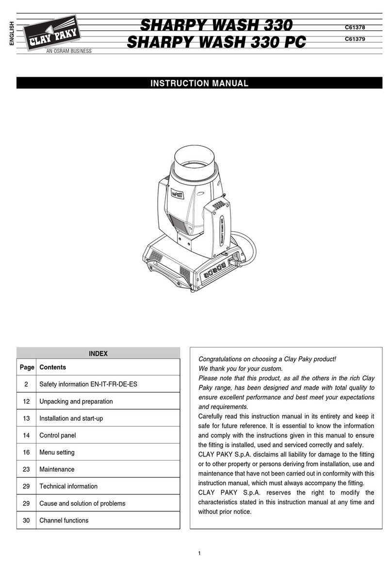 Claypaky SHARPY WASH 330 instruction manual