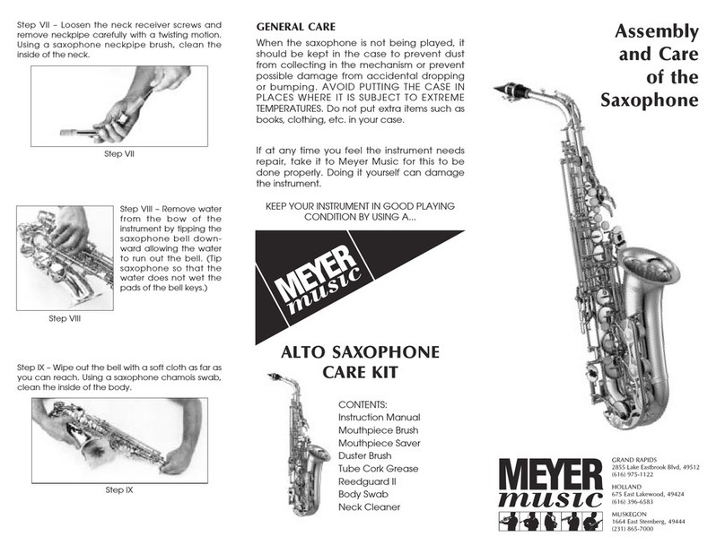 Meyer ALTO SAXOPHONE Assembly, and care manual
