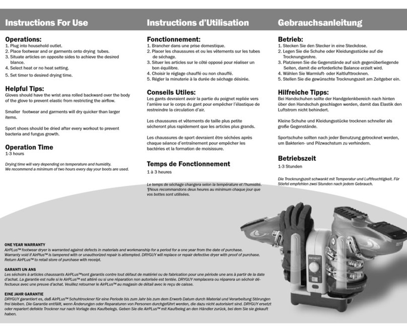 AirPlus DryGuy instruction manual