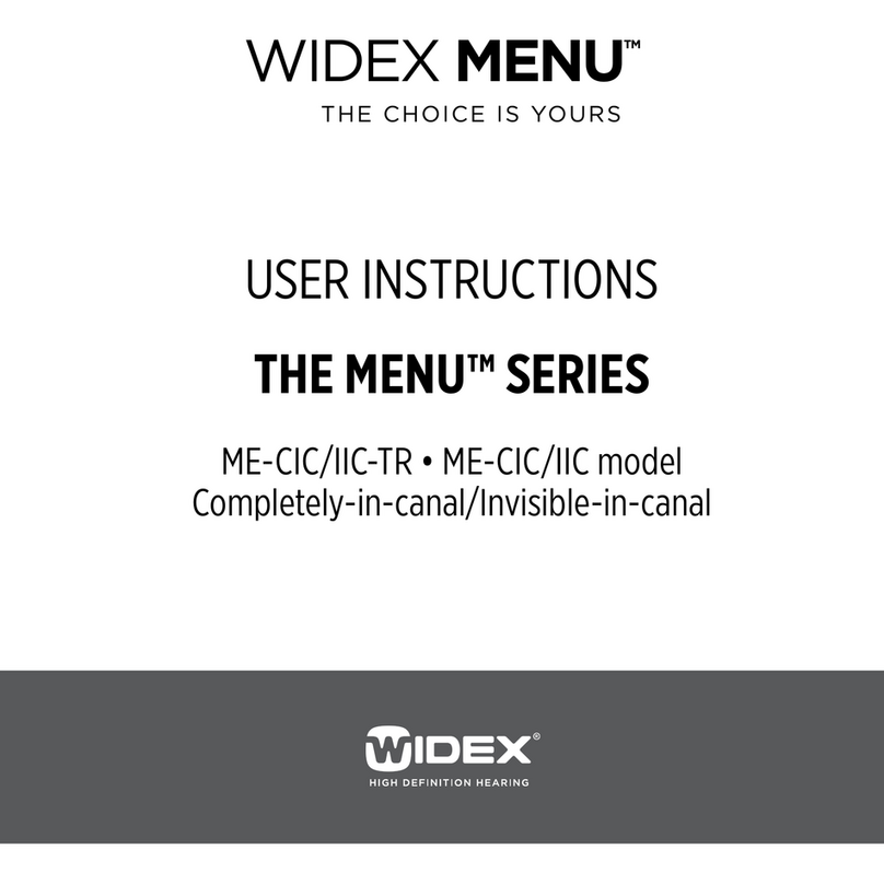 Widex Menu ME-CIC/IIC User manual Widex Menu ME-CIC/IIC User manual