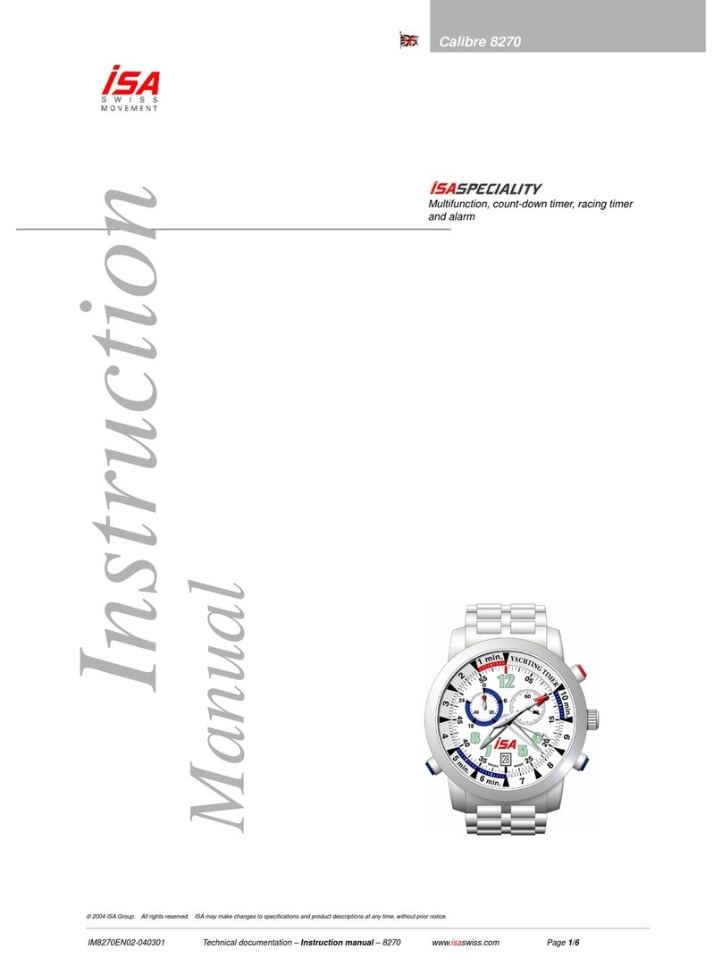 ISASWISS Calibre 8270 instruction manual