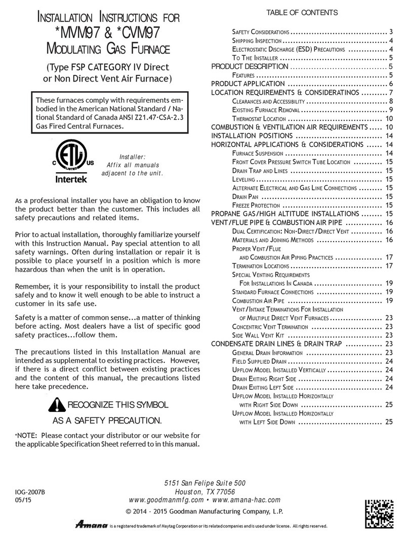 Goodman xMVM97 Series User manual