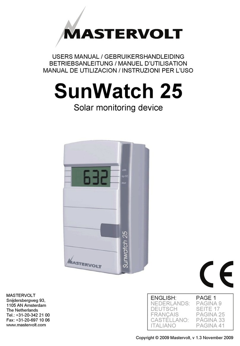 Mastervolt SunWatch 25 user manual