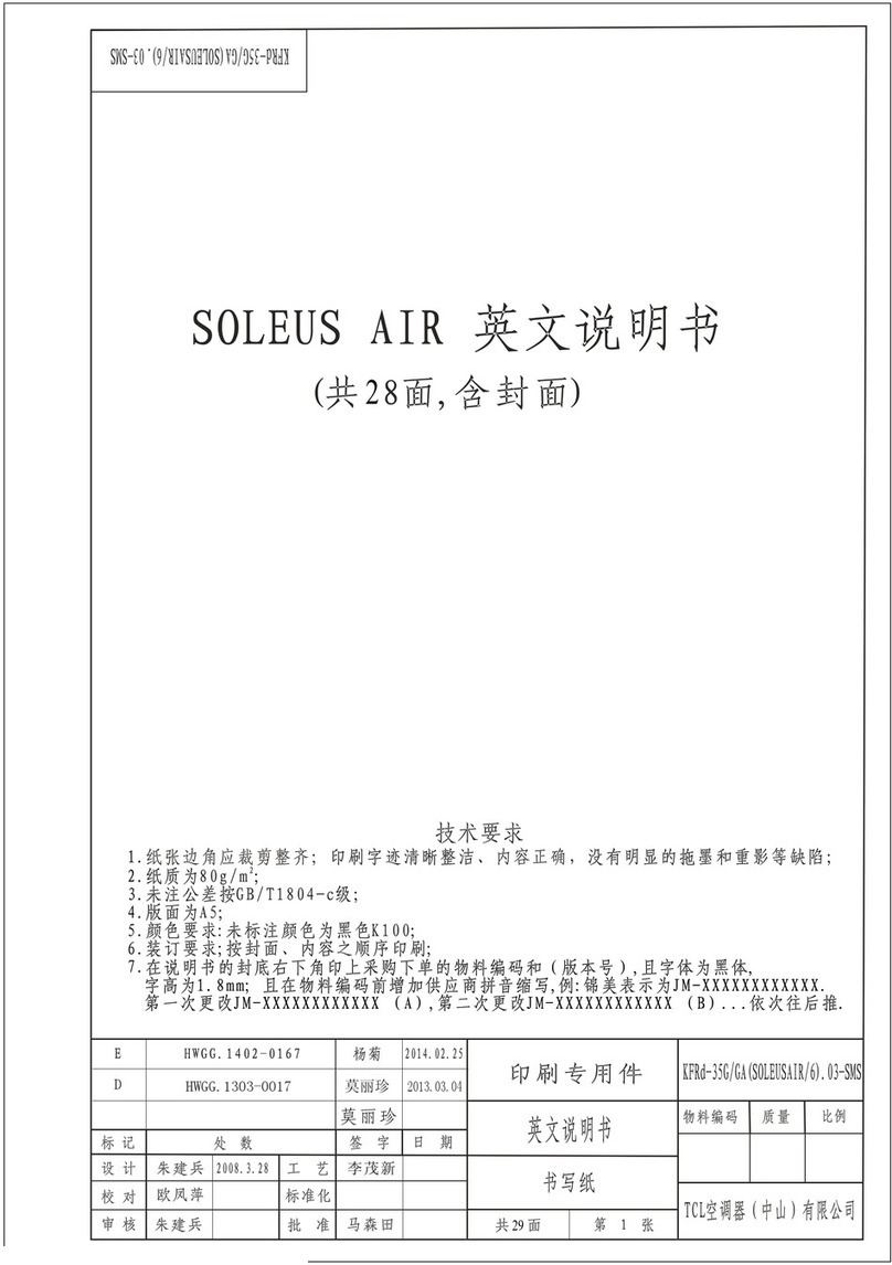 Soleus Air KFTHP-9-ID User manual