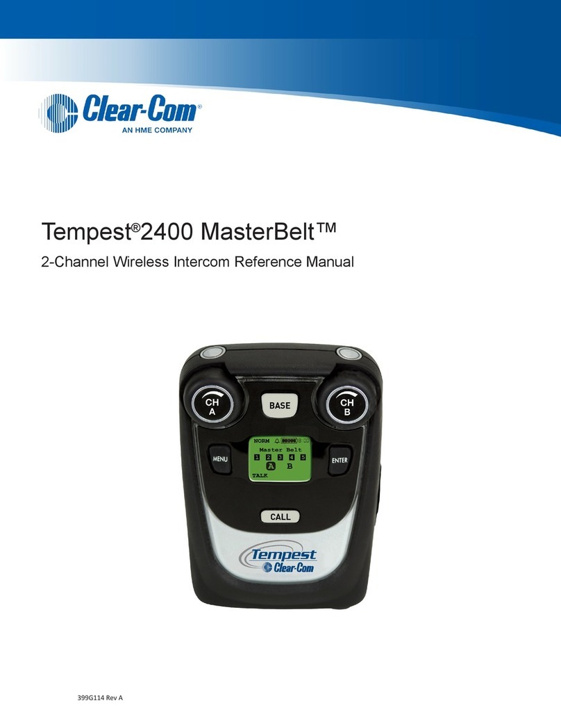 Clear-Com Tempest 2400 MasterBelt Reference manual