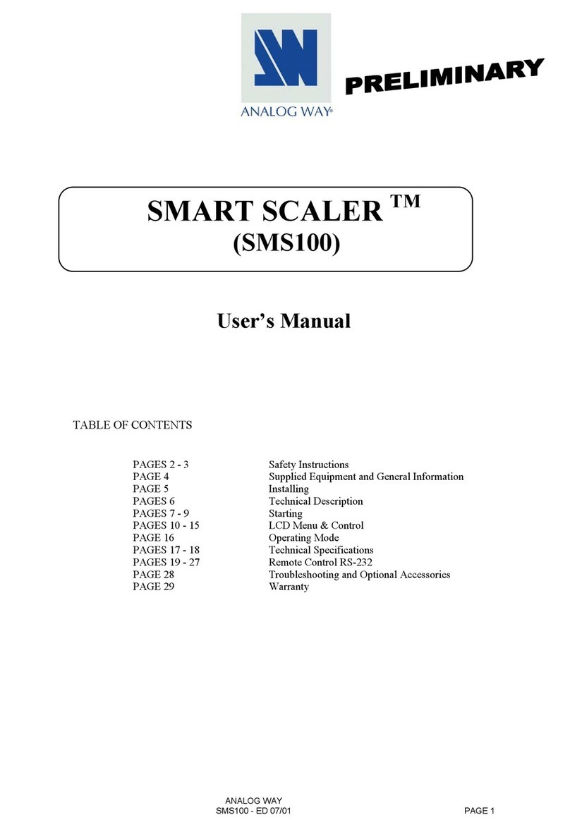 Analog way SMS100 Smart Scaler User manual