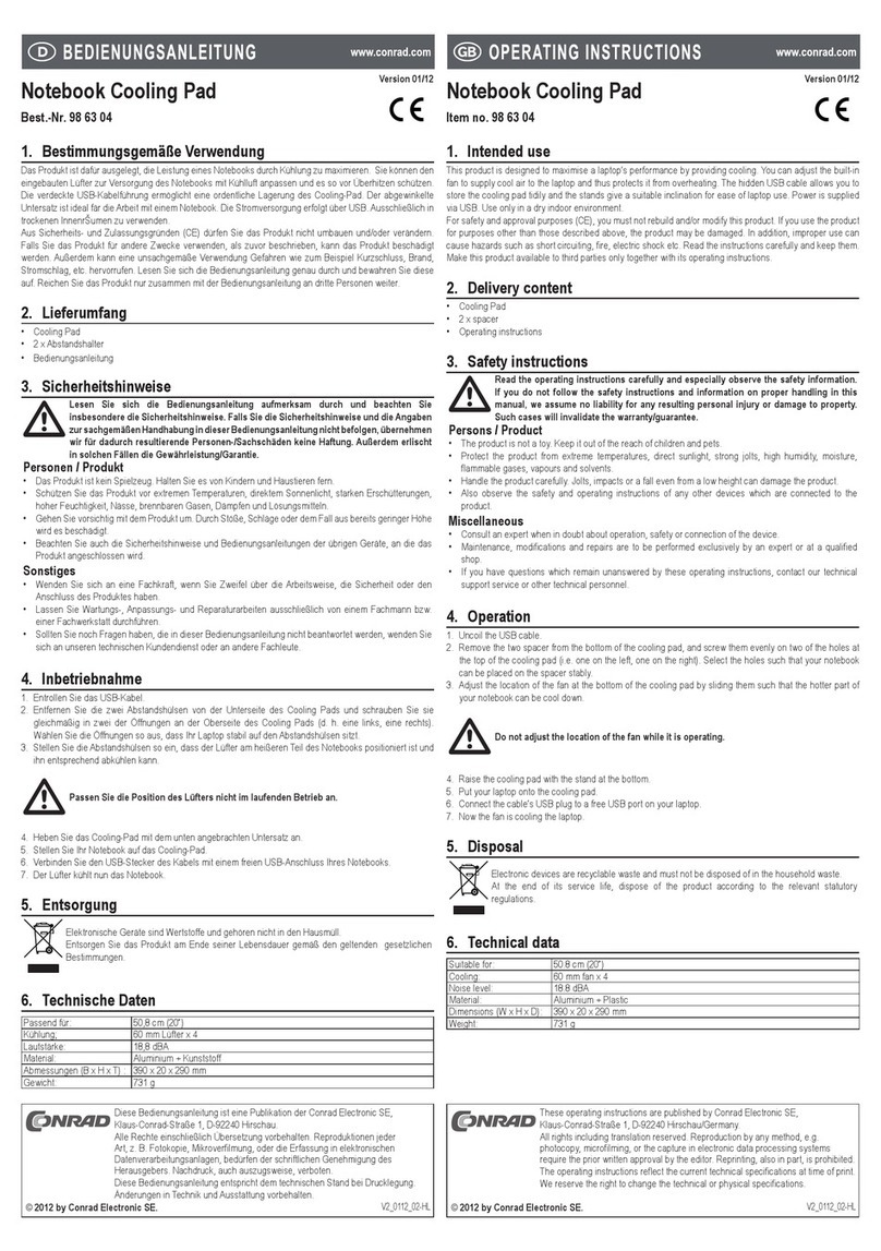Conrad 98 63 04 operating instructions