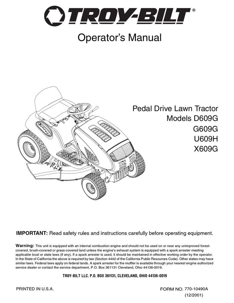 Troy-Bilt D609G User manual