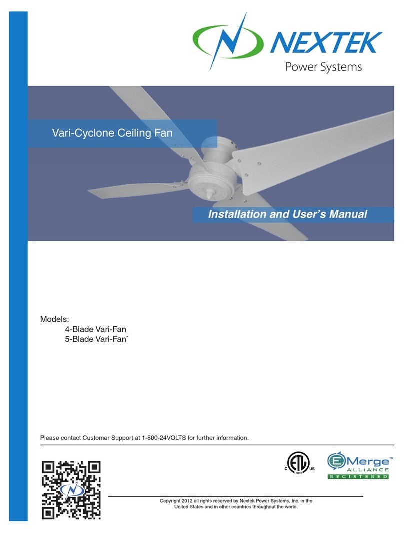 Nextek 4-Blade Vari-Fan Installation and user manual