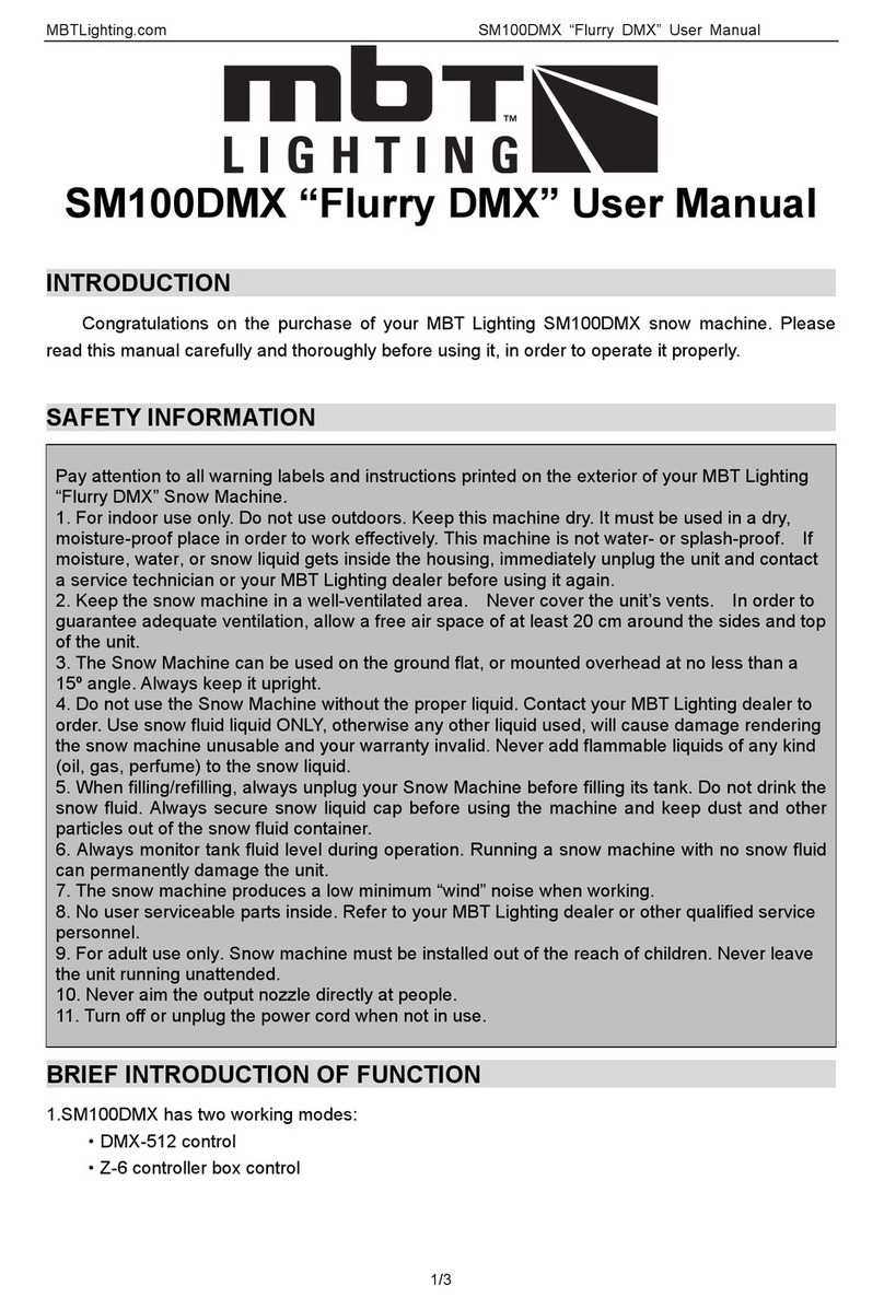 mbt Lighting SM100DMX Flurry DMX user manual