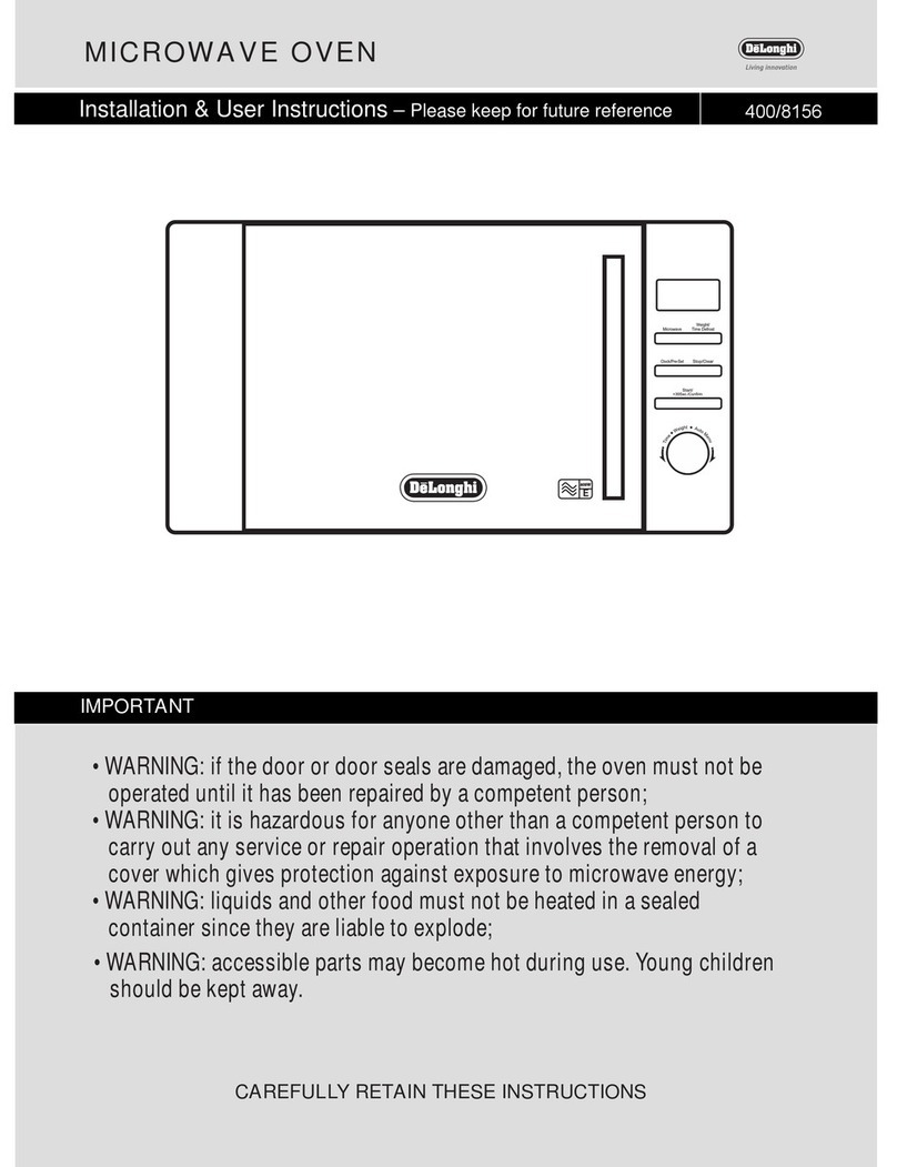 DèLonghi 400/8156 Installation & user's instructions