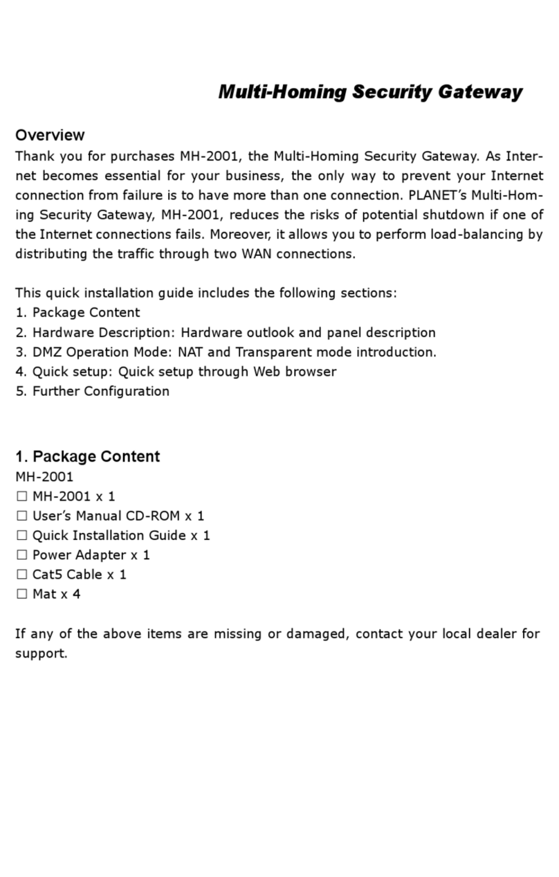 Planet Networking & Communication MH-2001 User manual Planet Networking & Communication MH-2001 User manual
