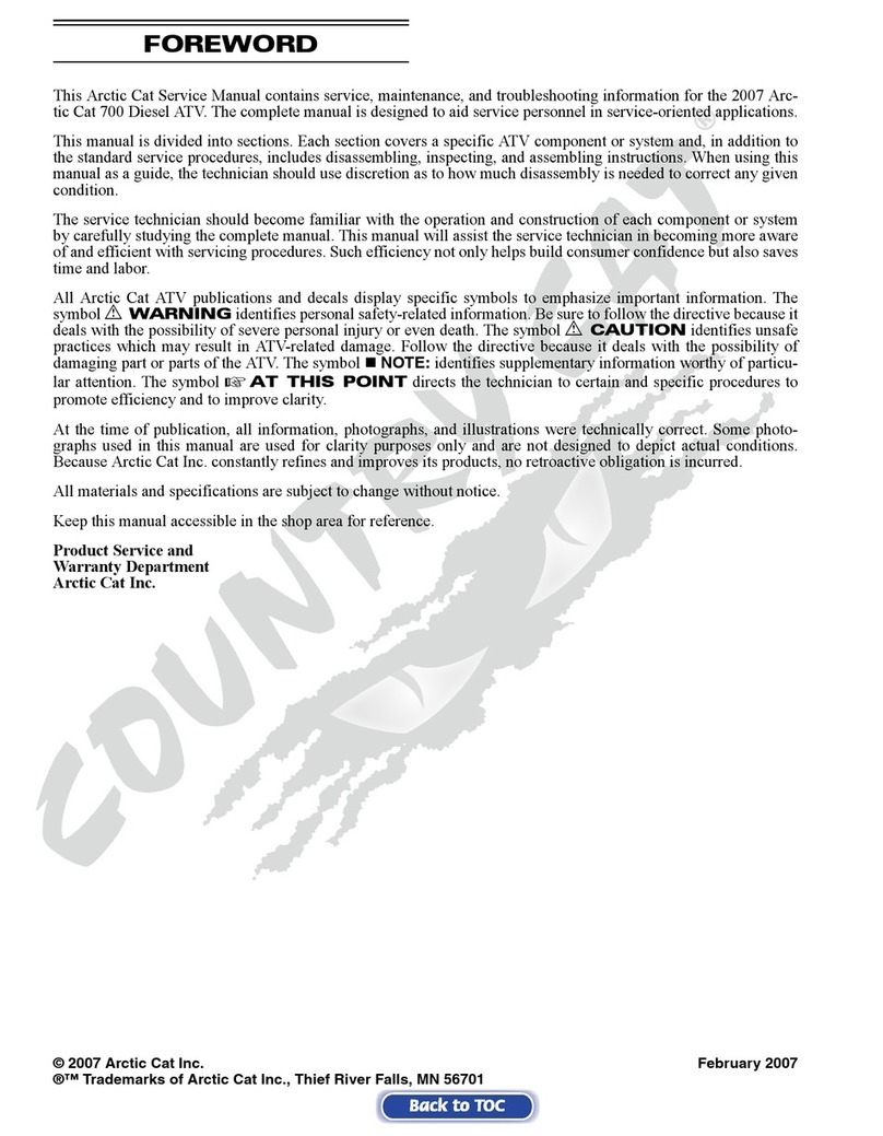 Arctic Cat 700 Diesel ATV 2007 User manual
