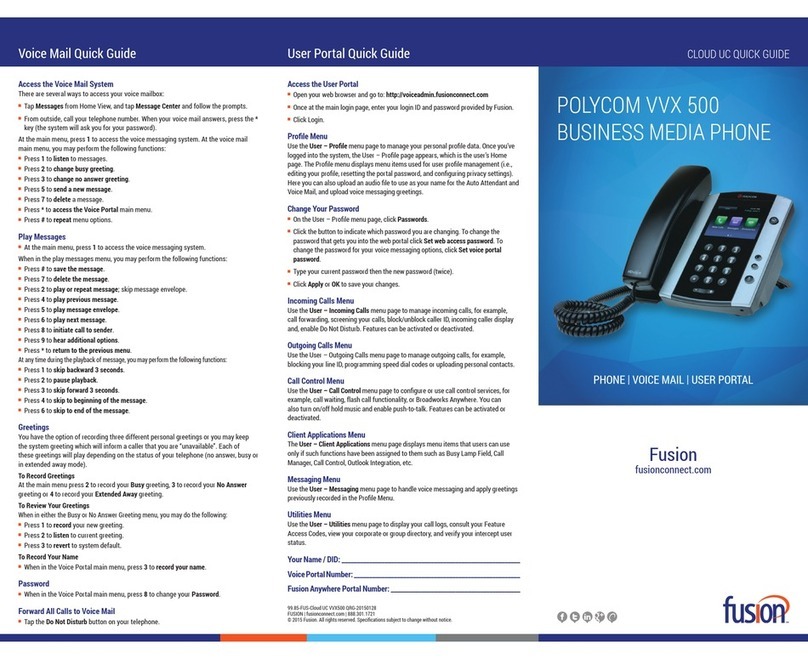 Polycom VVX 500 series User manual